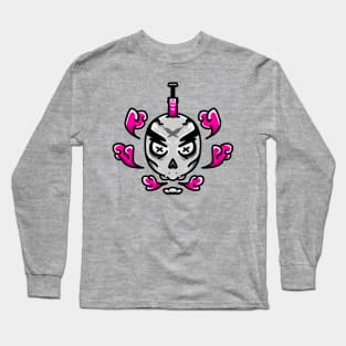 Death Skull Pink Smoke Long Sleeve T-Shirt